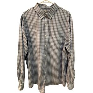 Duluth Trading Co Mens L Tall Relaxed Fit Plaid Button Down Shirt 100 Cotton
